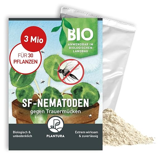 Plantura SF-Nematoden gegen Trauermücken, für 3 m²/ ca. 30 Pflanzen, 3 Mio Nützlinge