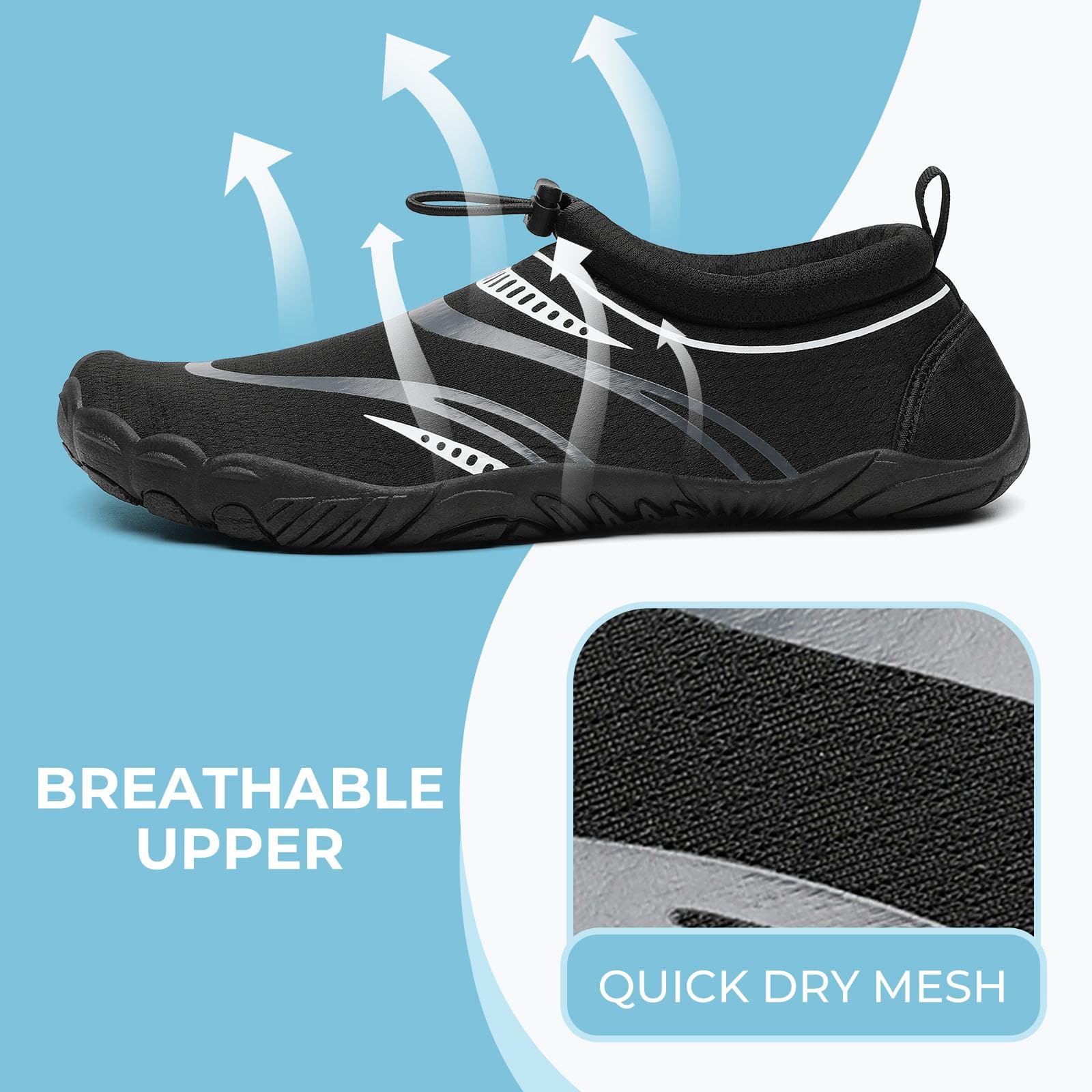 Mishansha Buty do wody Mężczyźni Kobiety Oddychające Buty plażowe Szybkoschnące Buty do nurkowania Gr.36-46