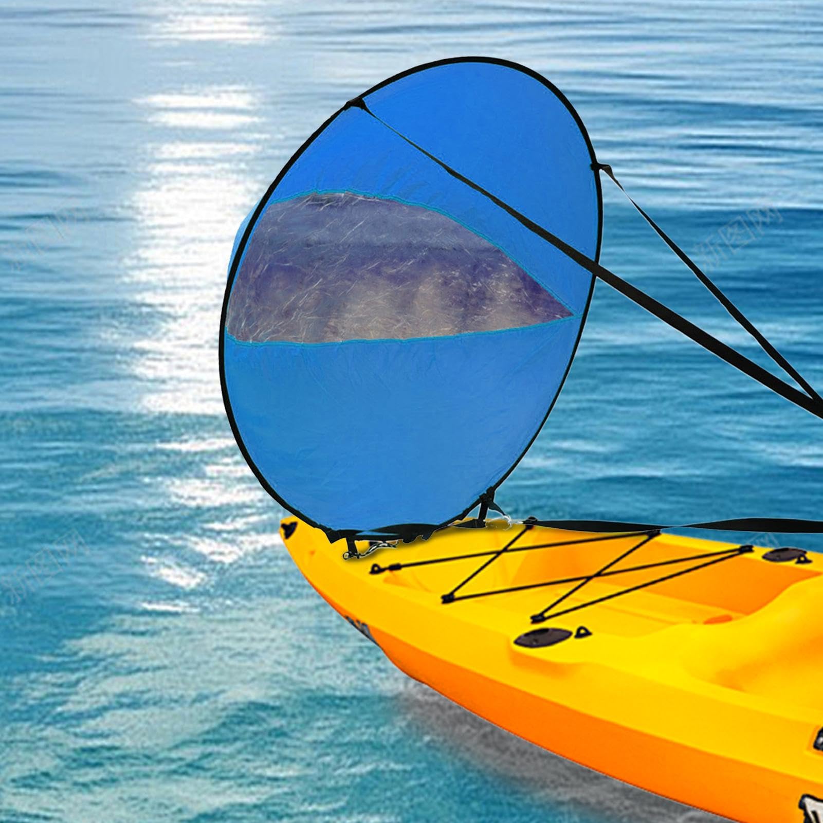 Vela de Viento para Barco de Kayak, Vela de Remo de Viento a Favor del Viento para Kayak - Velas De Kayak Plegables para Tabla De Paddle Velas De Windsurf,Suministros de navegación de Sombra de
