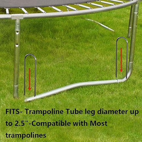 Miniatura 4 de Estacas de trampolín de 10 pulgadas, piezas de trampolín resistentes, estacas de viento tipo U, 8 anclajes de suelo, estacas de acero galvanizado de