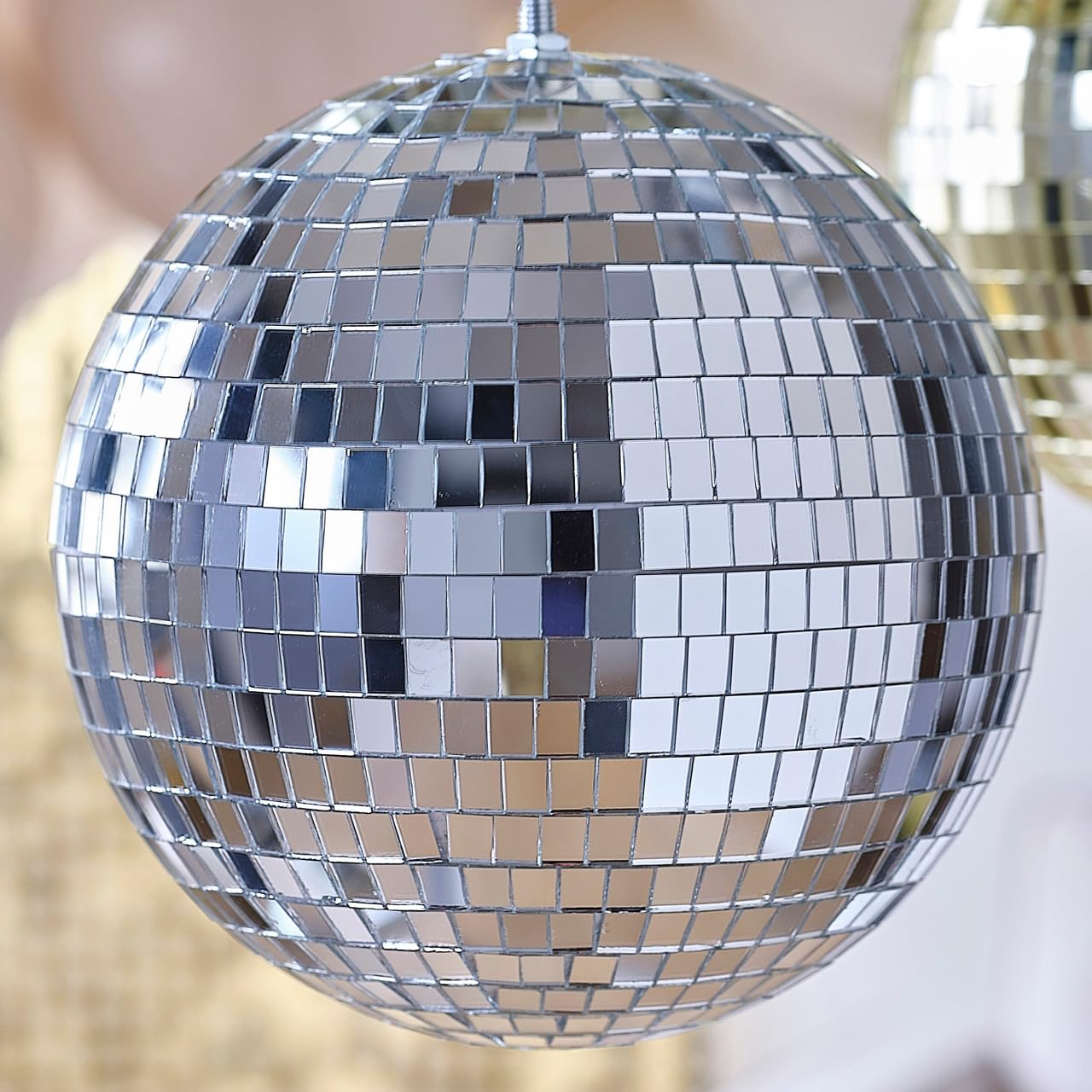 Ginger Ray Silver Disco Ball Hanging Decoration for Birthdays or New Year's Eve Parties 20cm