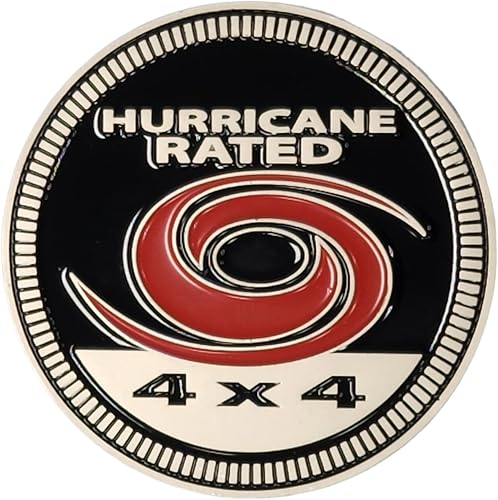 Insignia automotriz de metal de 4 x 4 con clasificación Huracán diseñada específicamente para el Jeep Wrangler o Cherokee ~ ¡Pégala en cualquier