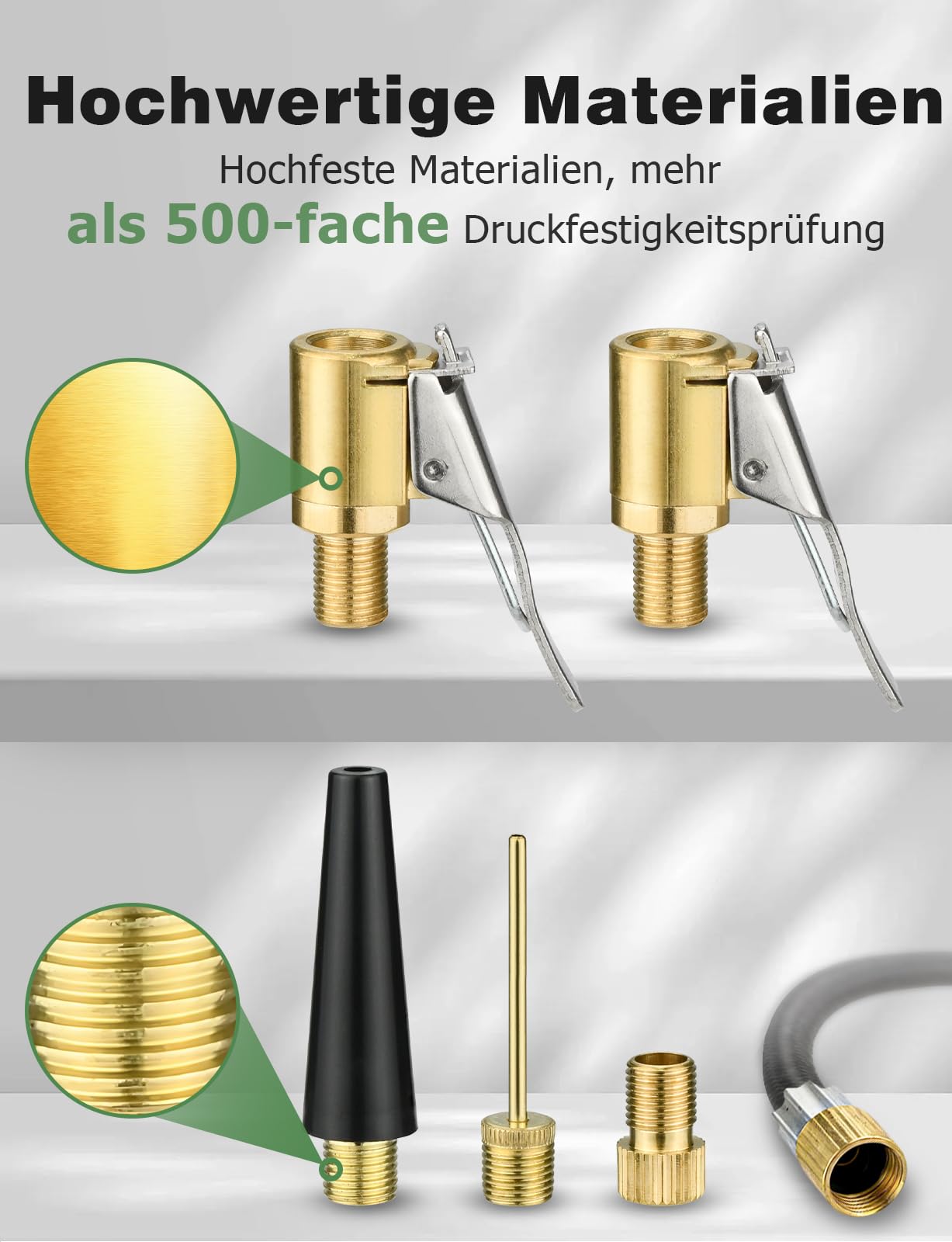 Mellbree Zestaw adapterów do wentyli kompatybilny z Bosch EasyPump, zawiera 1 przedłużenie zaworu, 2 adaptery do wentyli samochodowych, 3 różne nasadki zaworowe, odpowiednie do opon samochodowych