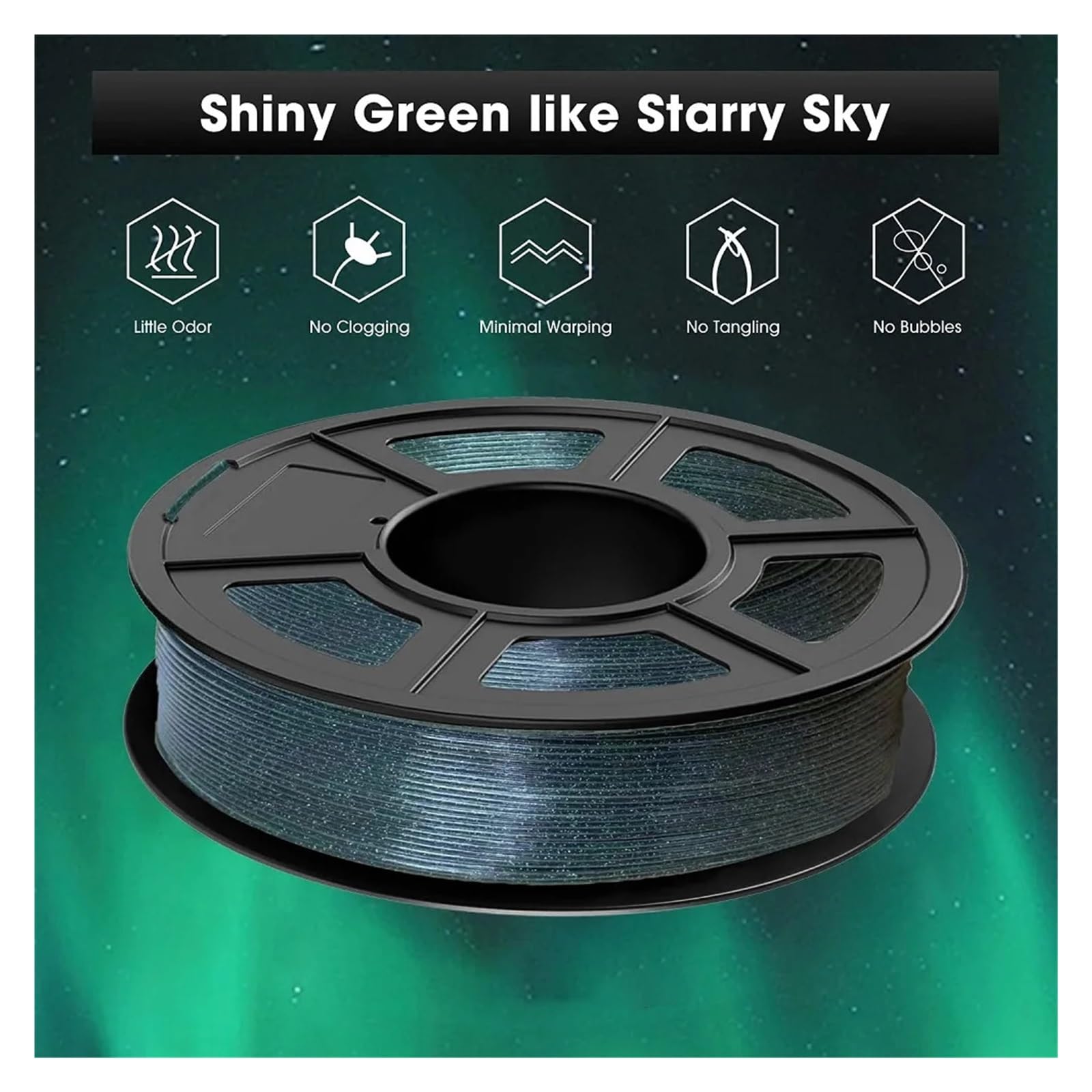 Filamento Glow In The Dark PLA 1,75 mm kg Materiale stampante 3D Luminoso cielo stellato blu