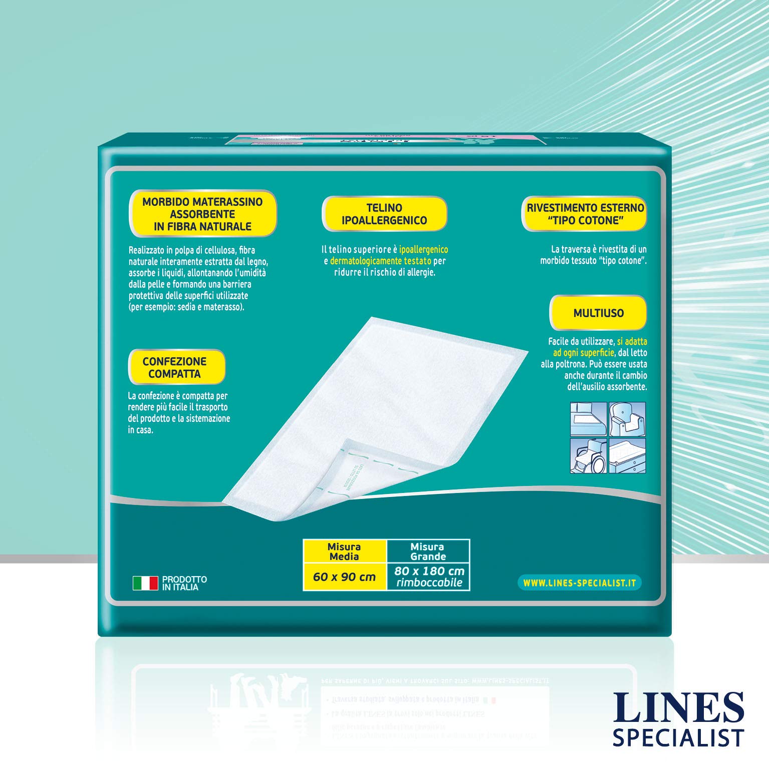 Lines Specialist productos Compresas para incontinencia – 4 paquetes de 15 piezas
