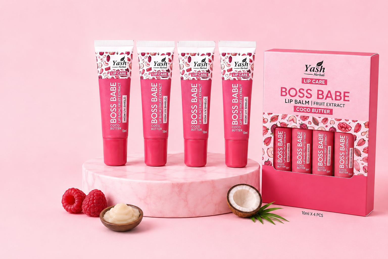 (PACK OF 2) Yash Herbal Boss Babe Nourishing Cocoa Butter Lip Balm, Deep Moisturization, Antioxidant-Rich, High Shine, 10 ml-image-37