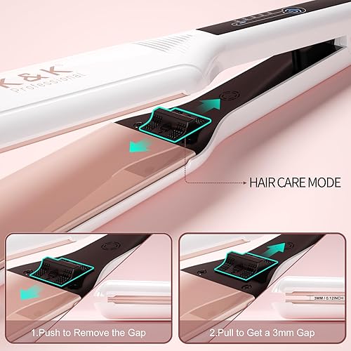 Miniatura 6 de K&K Shine Therapy - Plancha de pelo de 2.25 pulgadas, plancha plana infundida con aceite de argán y queratina, alisadores profesionales de