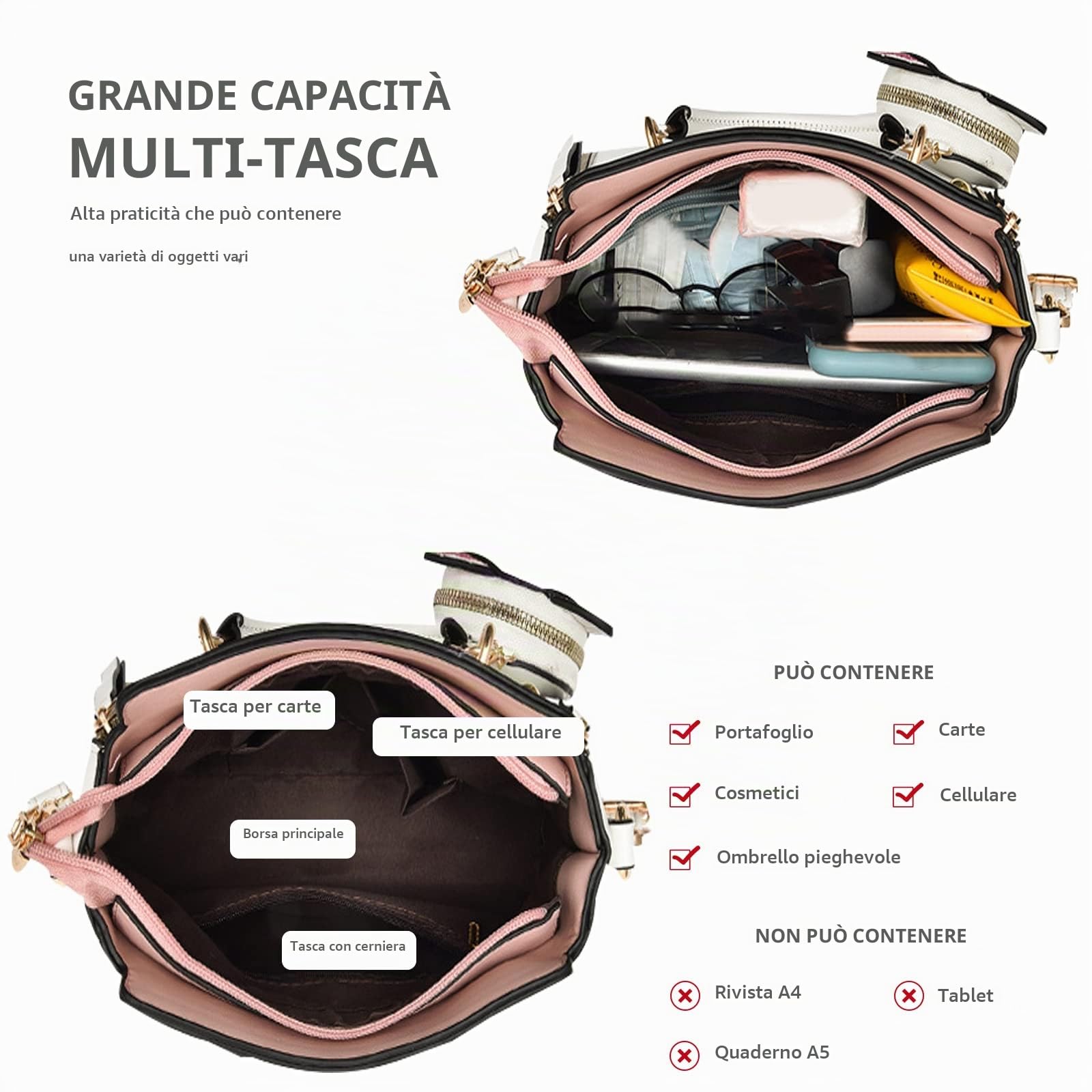 NICOLE & DORIS Borse Donna Tracolla Piccola Borsa Crossbody Borse a Spalla di Pelle PU Versatile Borse Messenger Pochette Donna Con Portafoglio Verde