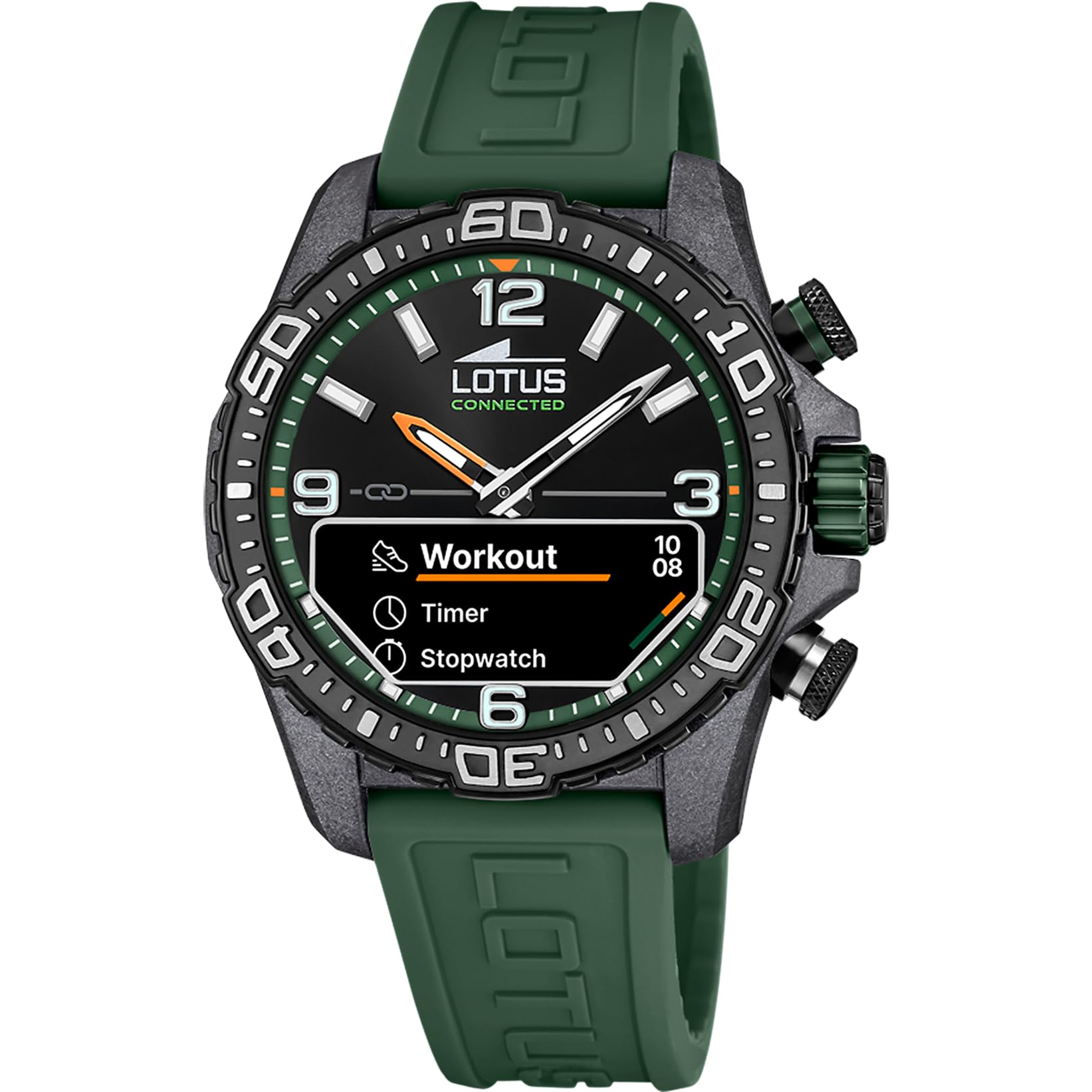 LOTUS Montre Intelligente Homme Hybride Connected D Caoutchouc - Analogique Intelligent 20000 - Contrôle Musique, Compteur de Pas, Notifications et Rejet d’Appels - Jusqu’à 10 Jours d’Autonomie