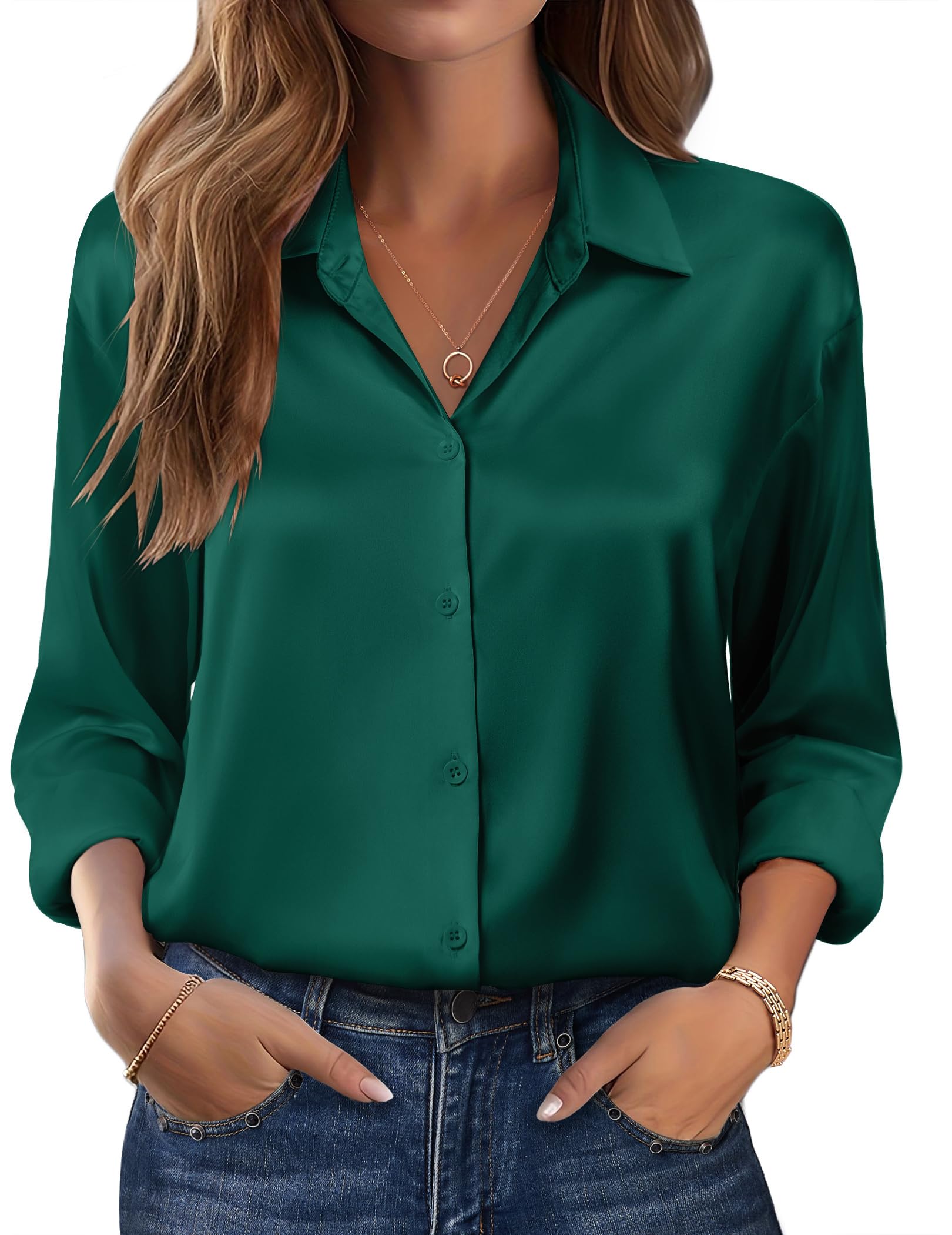 Zeagoo Camicie da donna a maniche lunghe casual con