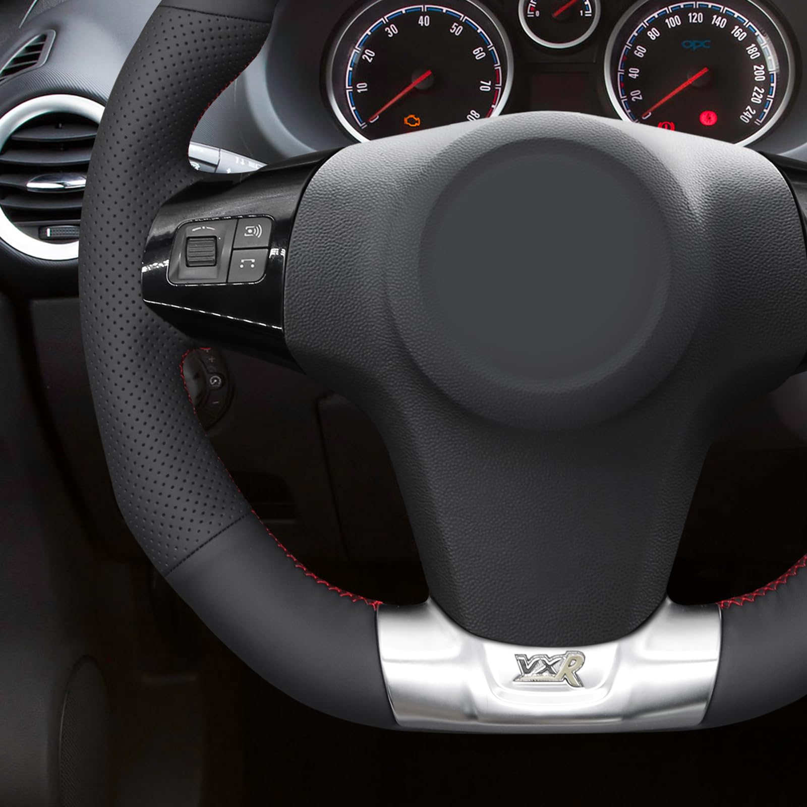 MEWANT Ręcznie szyte pokrowce na kierownicę do samochodu Opel Corsa OPC 2008-2014 pokrowiec na kierownicę akcesoria do Opel Corsa