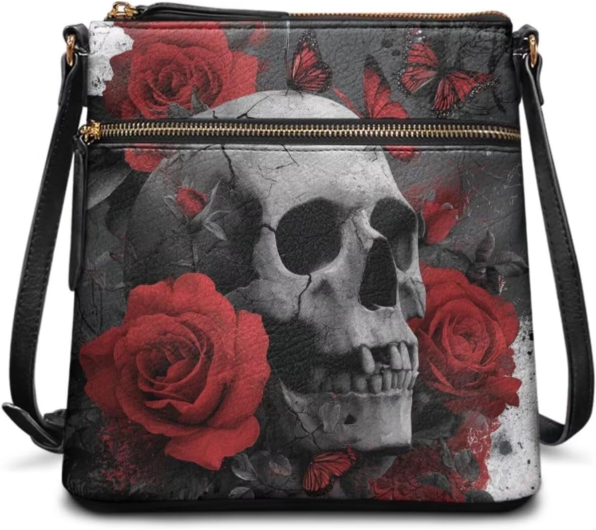 GIFTPUZZ Crossbody Bag Leather Shoulder Handbags Waterproof Hobo Bag for Women Ladies Long Strap Zipper Bag