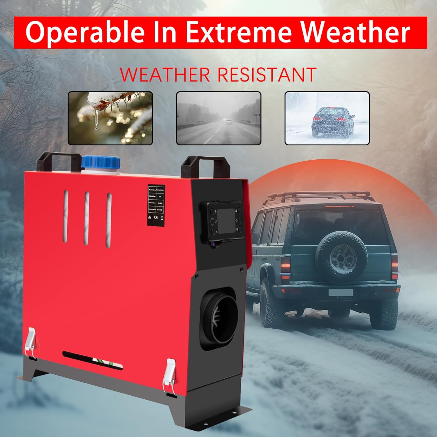 12V 8000W Diesel Parking Heater,8KW Diesel Air Heater Diesel Heater Remote Control Remote Control with LCD Switch for Car Bus Trucks Motor-Home and Boats(Red)