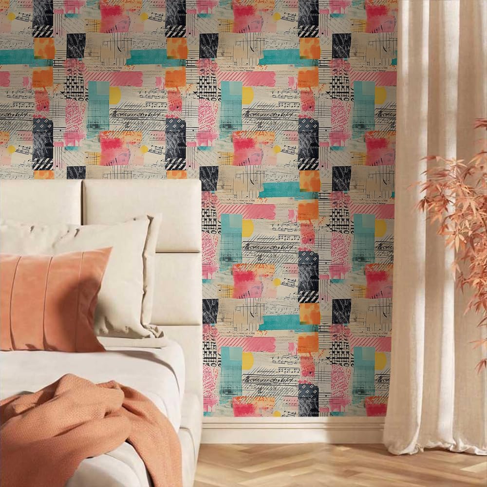 18"x236" Old Vintage Newspaper Art Painting Peel and Stick Self Adhesive Wallpaper Removable Contact Paper Stick on Easy Peel Off Wall Paper for Kitchen Bedroom Bathroom Renter