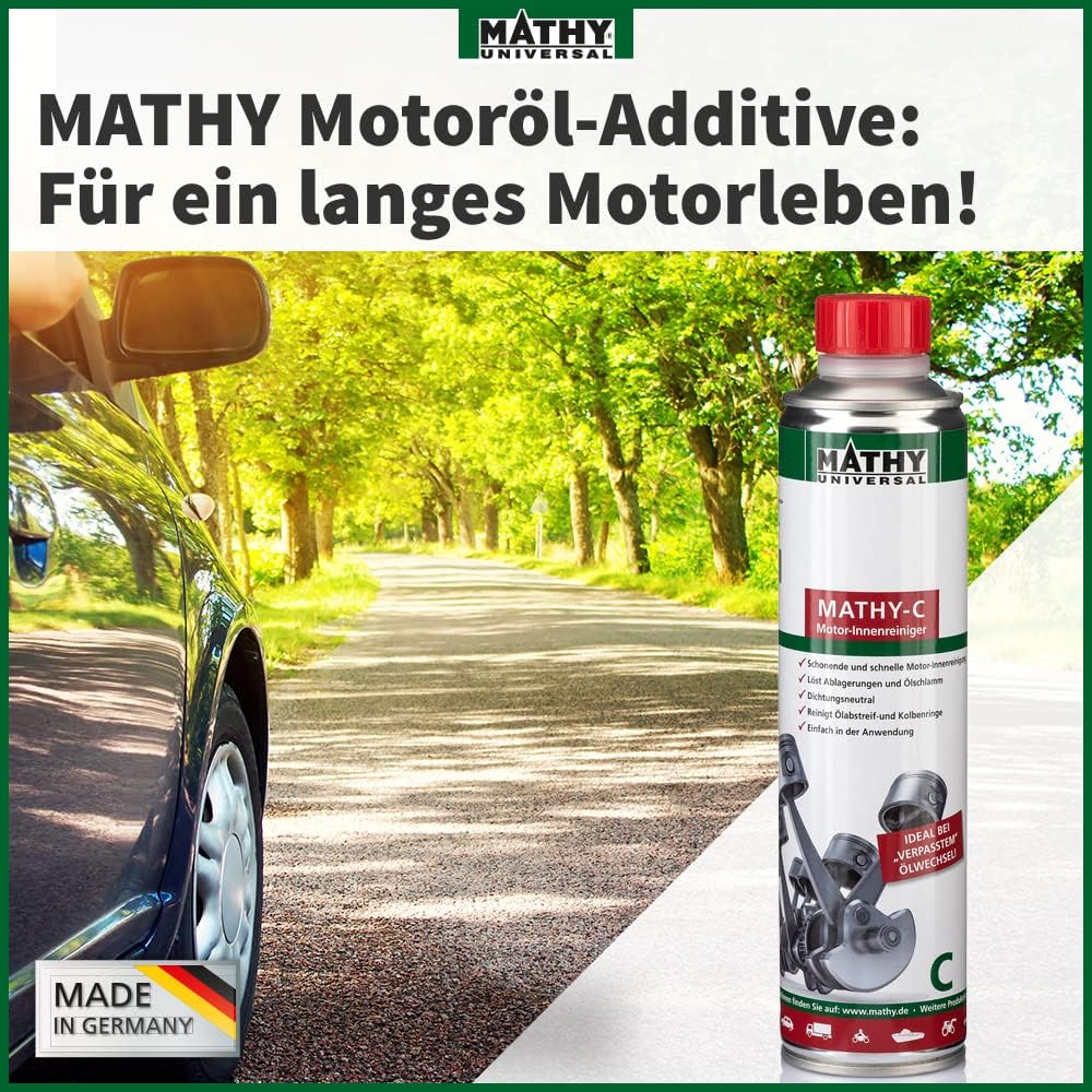 MATHY-C Motor-Innenreiniger (400 ml) - Motorspülung und Motor Innenreinigung für Diesel und Benzin Motoren - Motorreiniger Dichtungsneutral