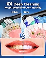 Vista 5 de TEETHEORY - Cepillo de dientes eléctrico giratorio para adultos con 8 cabezales de cepillado (2 tipos), cepillo de dientes eléctrico de limpieza