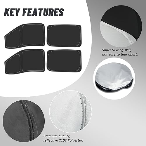 Miniatura 4 de D-Lumina Parasol de Ventana Lateral para 2015-2020 Fo-rd F150 F-150 Accesorios (No para 1 Puerta), Parasoles de Ventana Lateral Protector de Visera