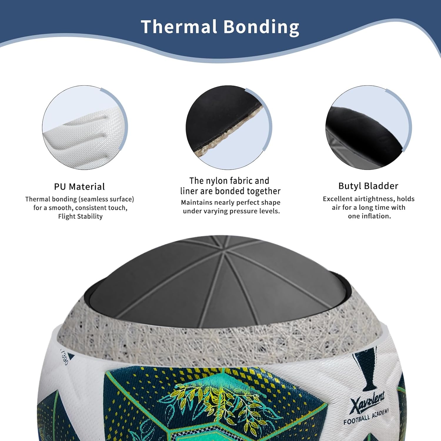 Professional Soccer Ball Size 5, Thermal Bonded Waterproof PU Match-Quality Training Ball with Pump - Image 6