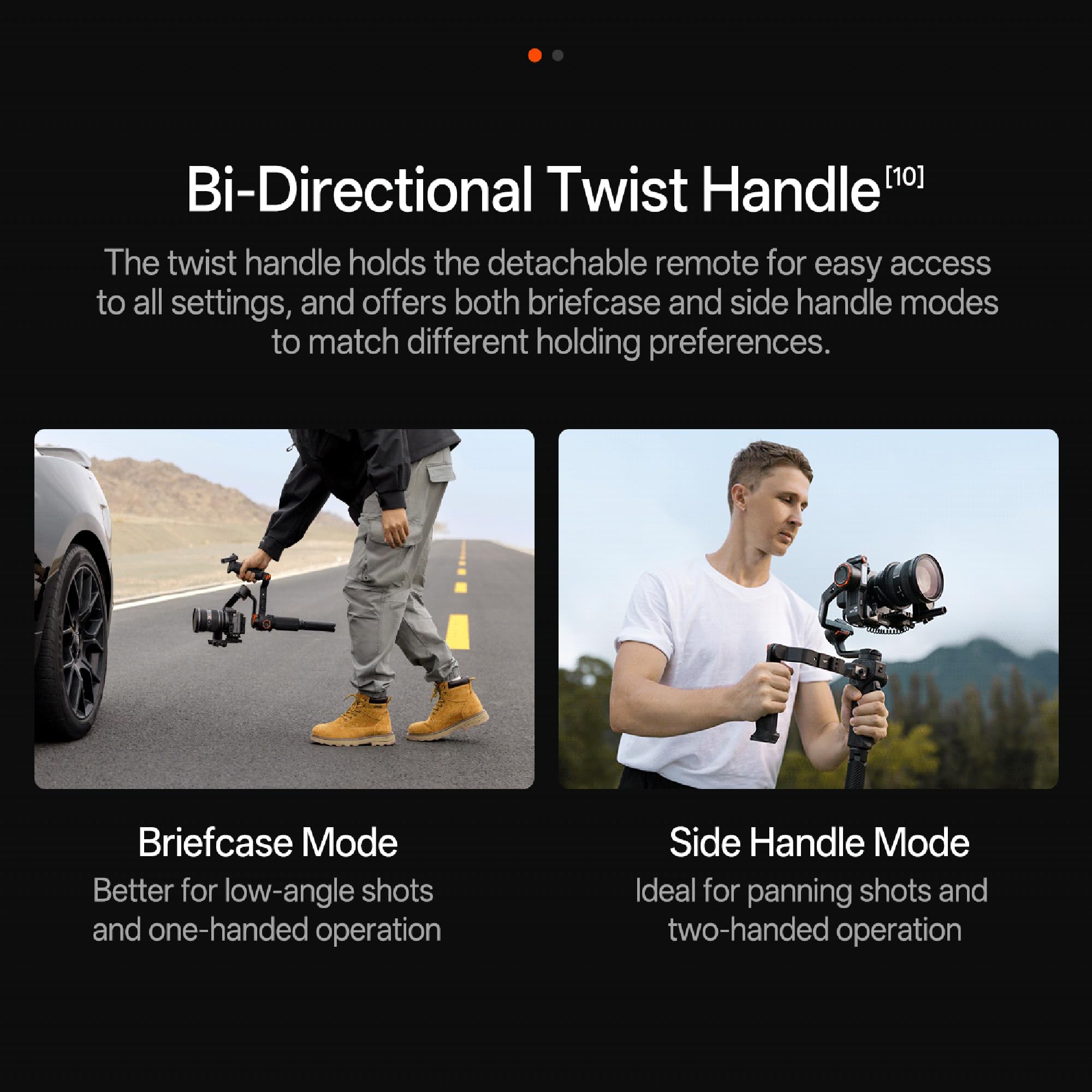 hohem iSteady MT3 Pro Kit Stabilizator kamery Gimbal, z AI Tracker i odłączanym pilotem do transmisji na żywo, dwukierunkowy uchwyt obrotowy, śledź ostrość, szybki pionowy, obciążenie 2,5 kg do