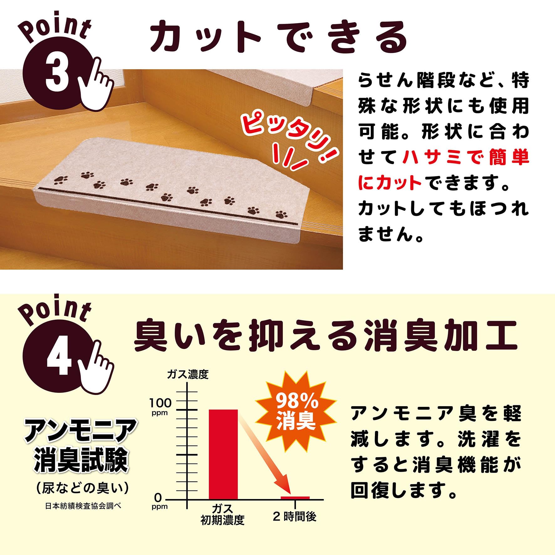 【特価セール】サンコー おくだけ吸着 獣医師推奨 階段マット 肉球 6枚入 ライ Amazon.co.jp: サンコー おくだけ吸着 獣医師推奨 階段マット 肉球 6枚