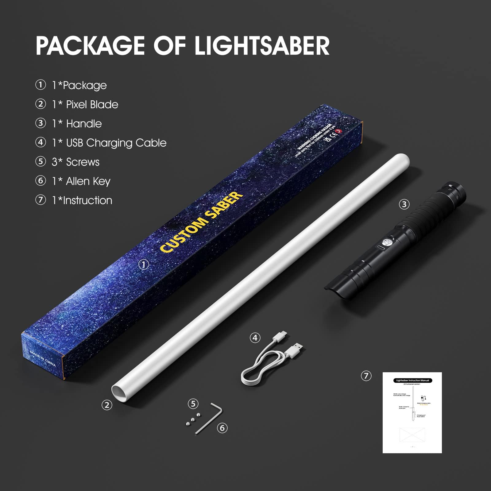 Smooth Swing FX Lightsaber RGB 15 Colores Modificables 12 Modalidades de Sonido Force para Adultos Duelo Profesional Negro