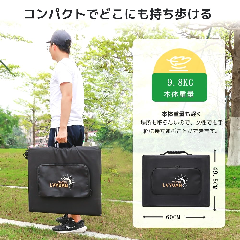 Amazon.co.jp: LVYUAN 400W 折り畳み式ソーラーパネル
