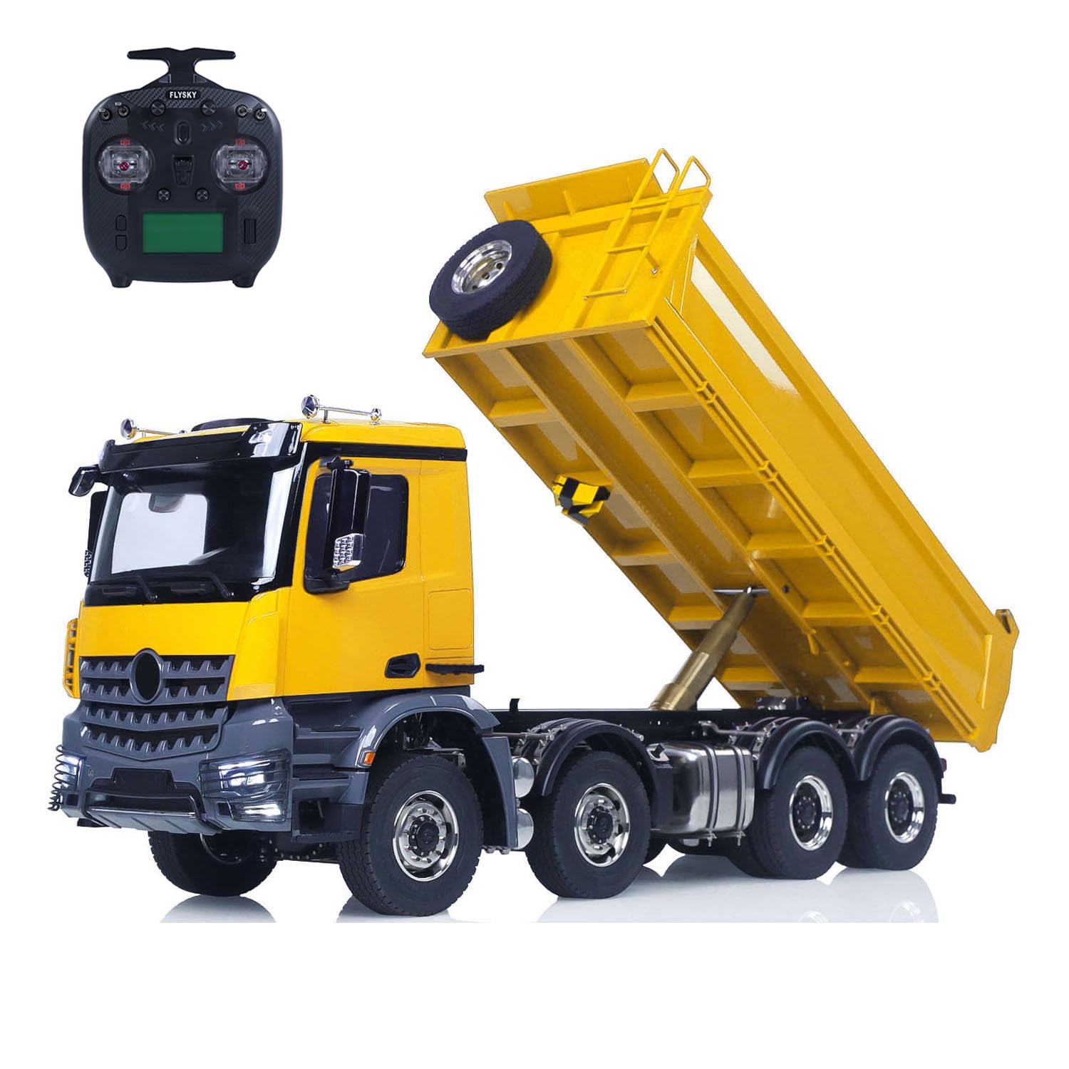 1 14 8X8 Hydraulic RC Metal Dump Truck 3-Speed Transmission Differential Lock Axles Remote Control Tipper Dumper Car
