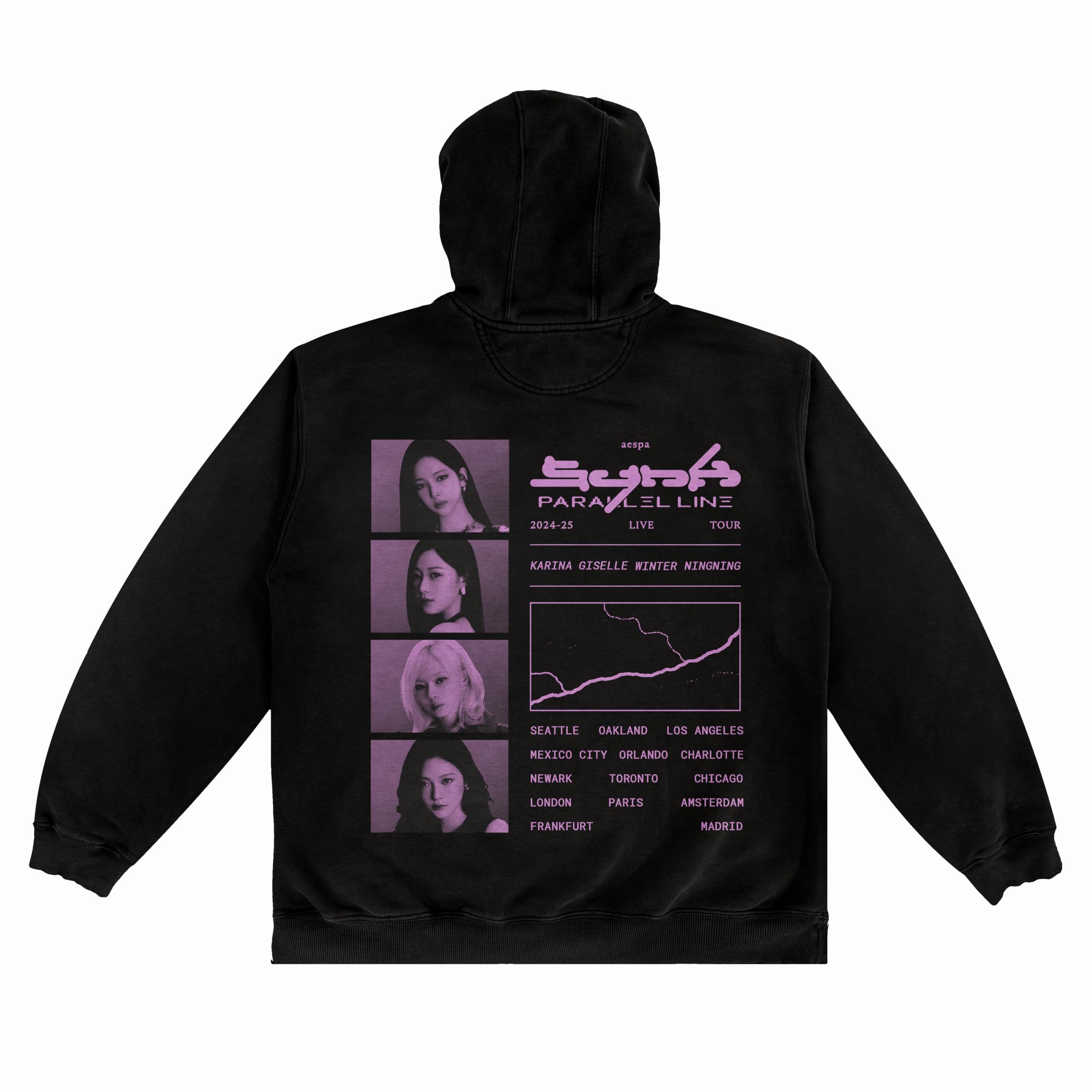 aespa Unisex Synk Parallel Line World Tour Merch Collection Pullover Hoodie