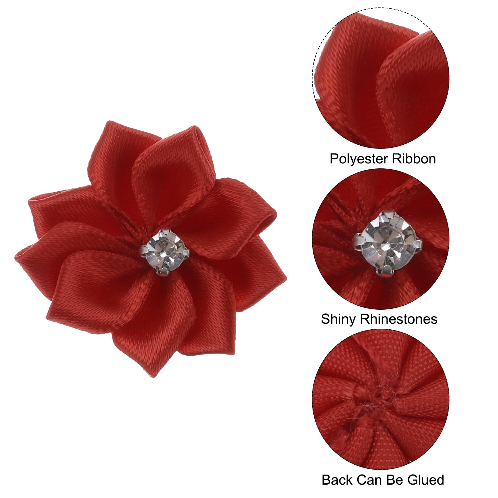 PATIKIL 1.2 Inch Small Ribbon Flowers - Image 3