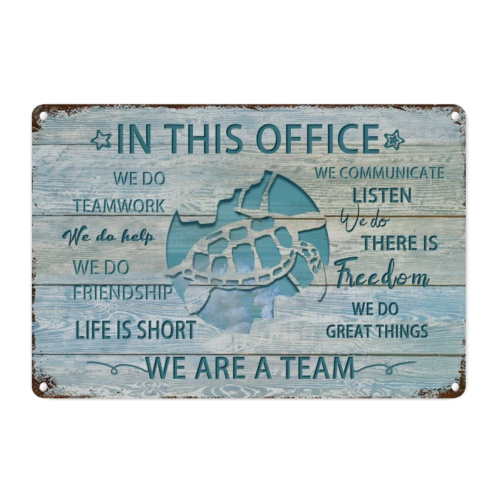 Plaque en étain style marin cadeau déco vintage pour terrasse et porche extérieur
