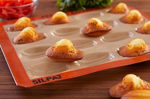 Miniatura 50 de Silpat Los moldes originales para hornear Mini-Brioche Caramelo y Naranja