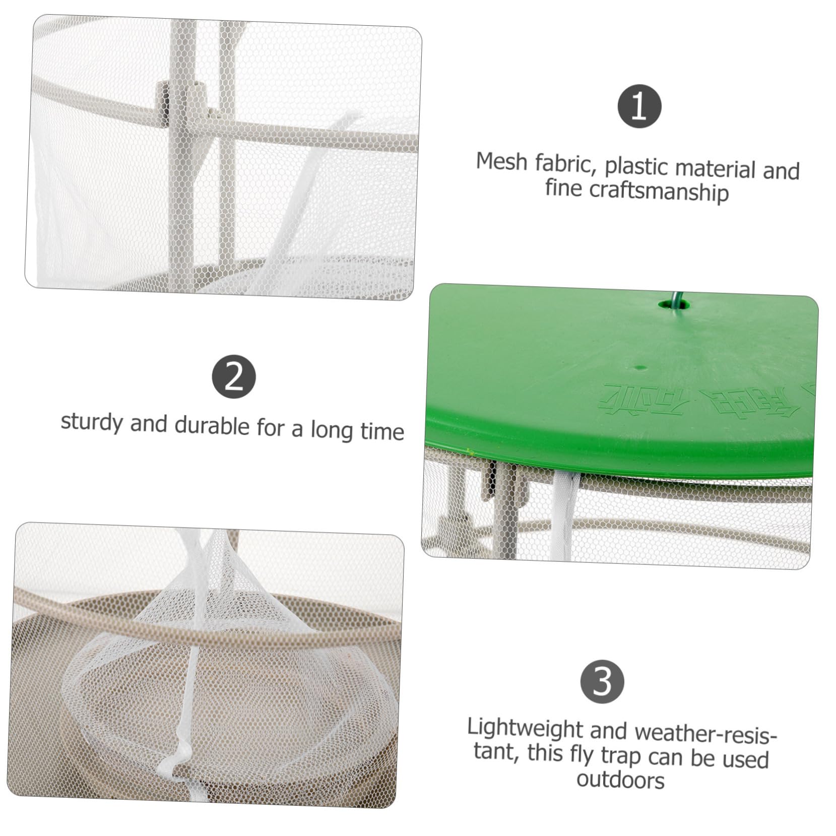Happyyami 2pezzi Gabbie Trappola Per Mosche Con Copertura Antipioggia Rete Resistente Per Cattura Insetti Esterni Per Ranch Mercati e Aree Pubbliche Design Salvaspazio