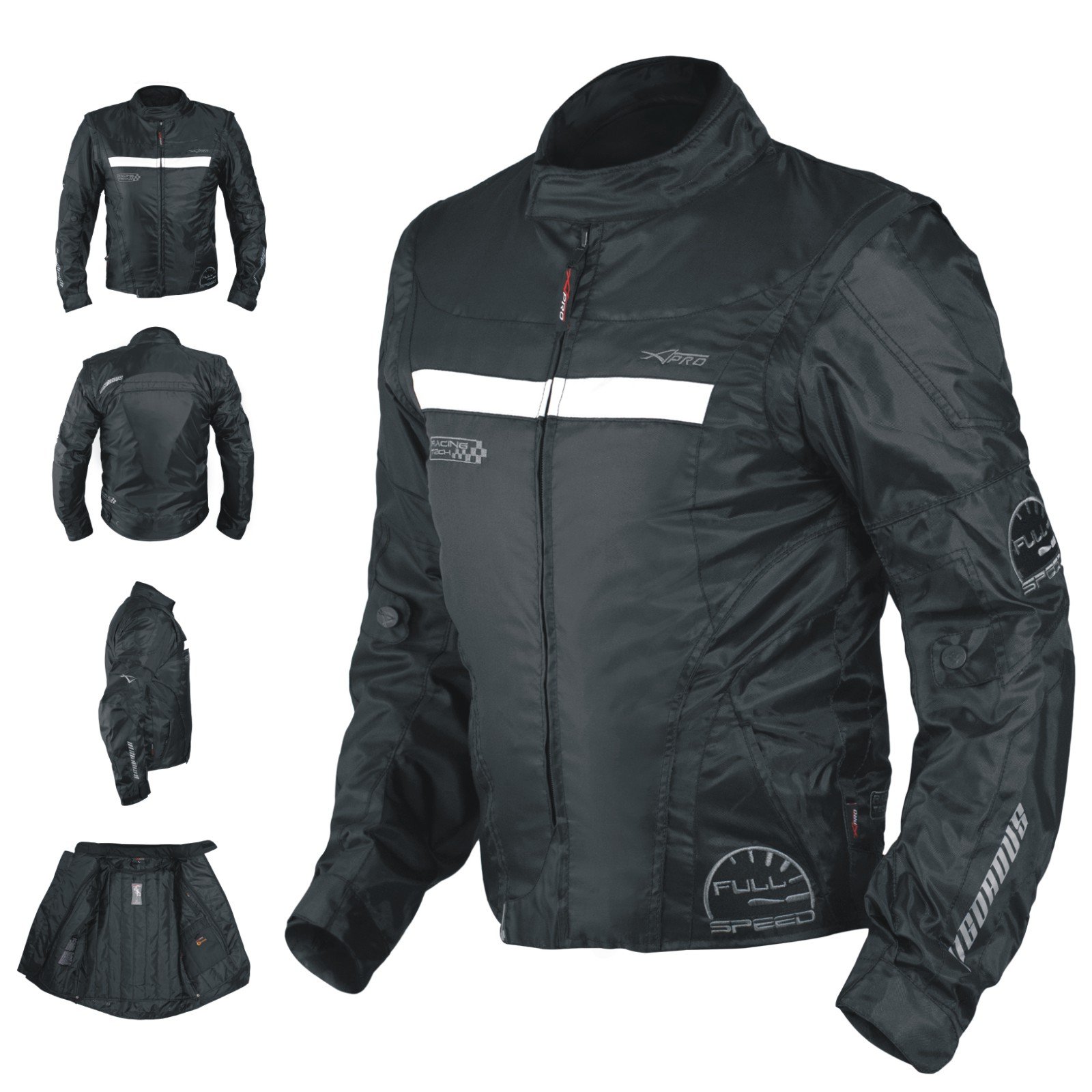 Blouson Textile Pour Moto Nexone Giovanni Noir Taille XXXL Dorsale