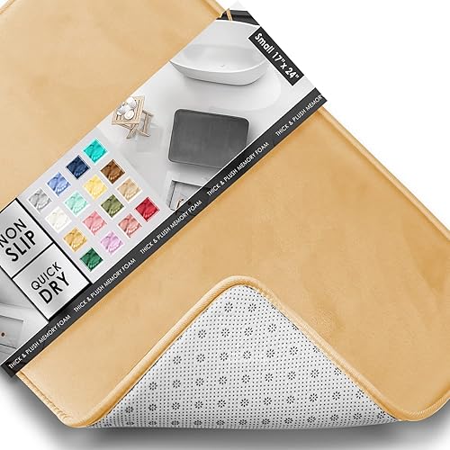 Miniatura 105 de Clara Clark - Tapetes para baño de espuma viscoelástica, terciopelo y felpa ultra suave, antideslizantes, lavables a máquina y de secado rápido,