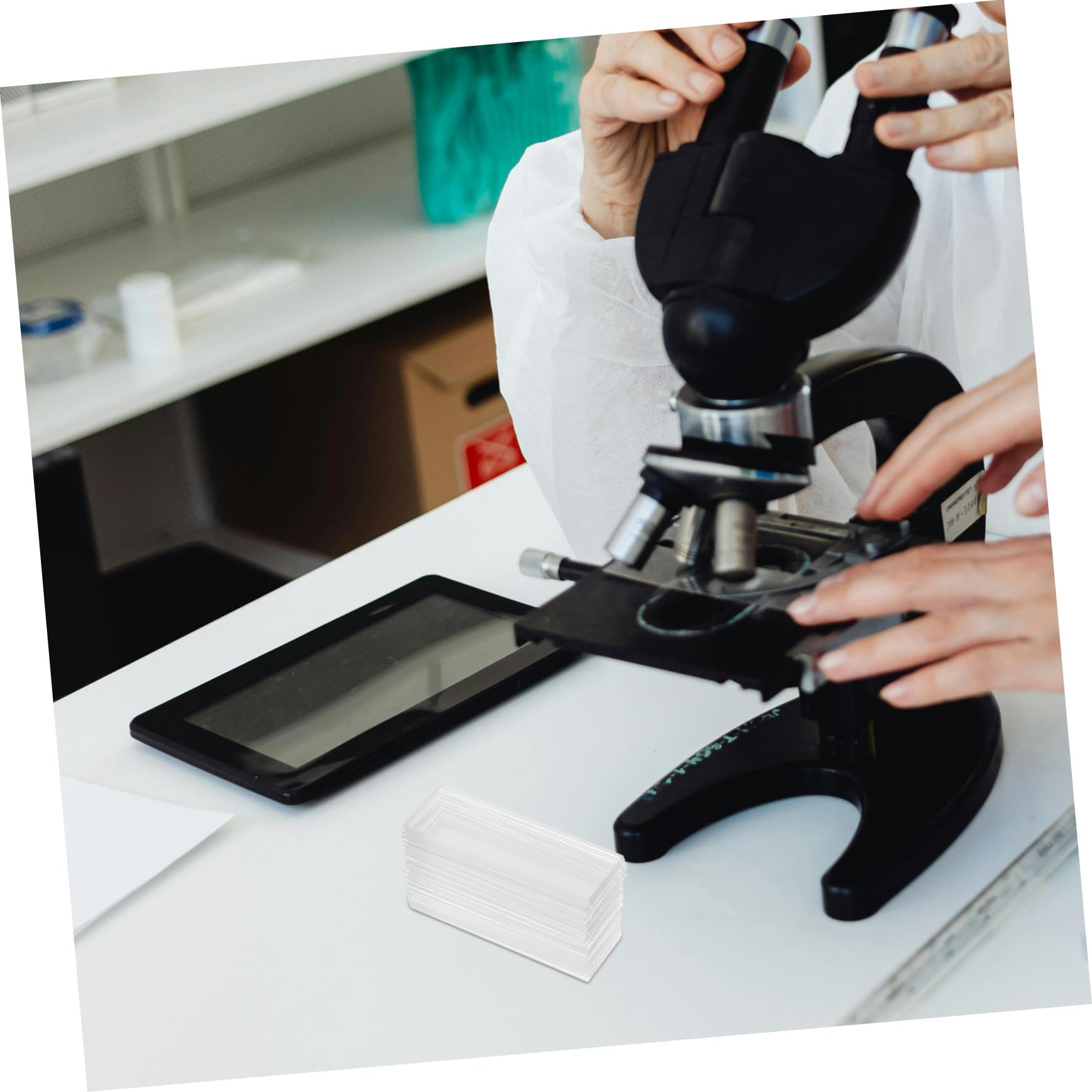 Lames de Microscope Préparées 200 Pcs en Verre pour Éducation Scientifique | Clarté Élevée et Qualité Constante, Usage en Classe, Lot de 200 Pièces pour Travaux de Laboratoire