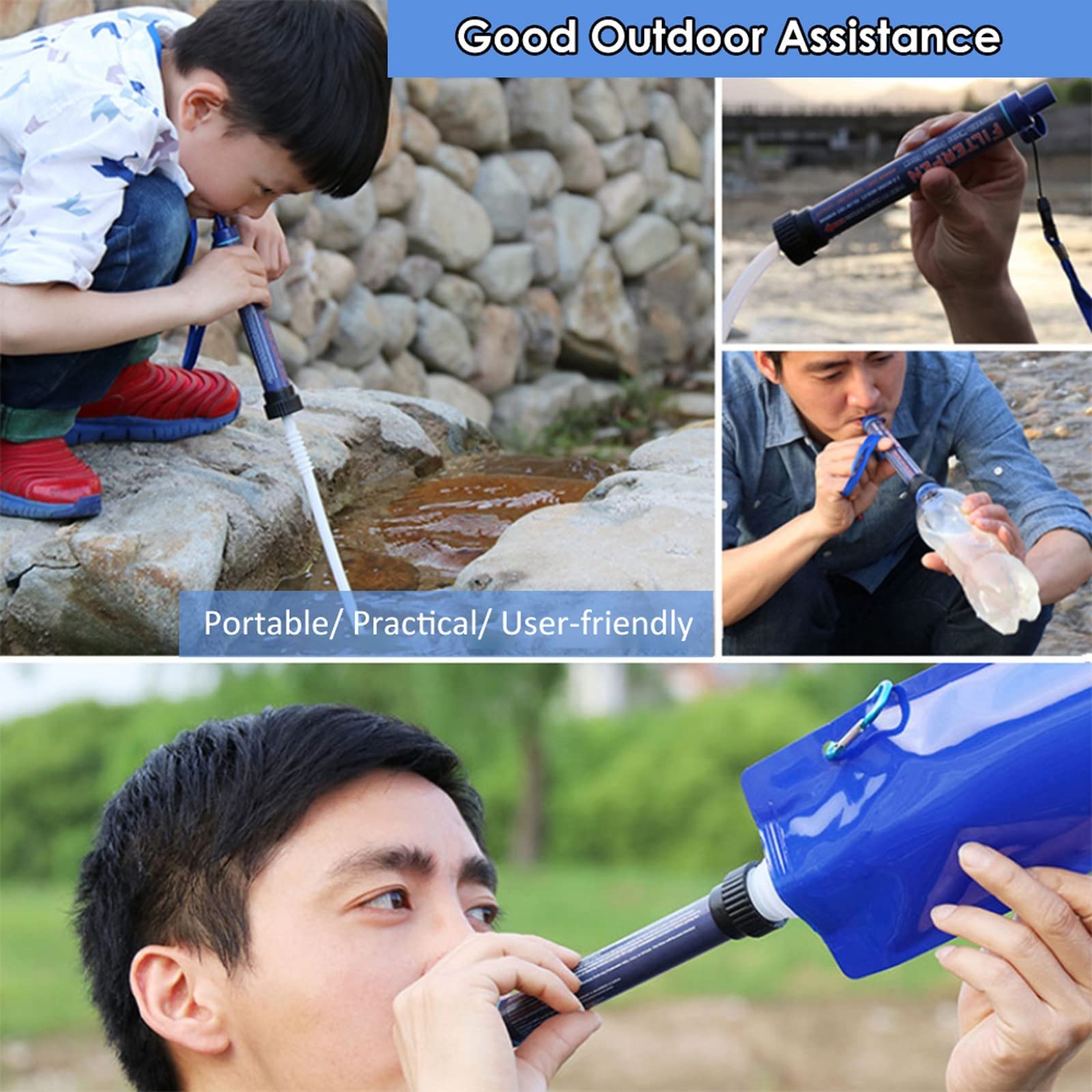 Filtre À Eau Portable, Fiiltre Eau Survie, Camping Purificateur d Eau Portable, Équipement pour La Filtration de Survie, Préparation d'urgence