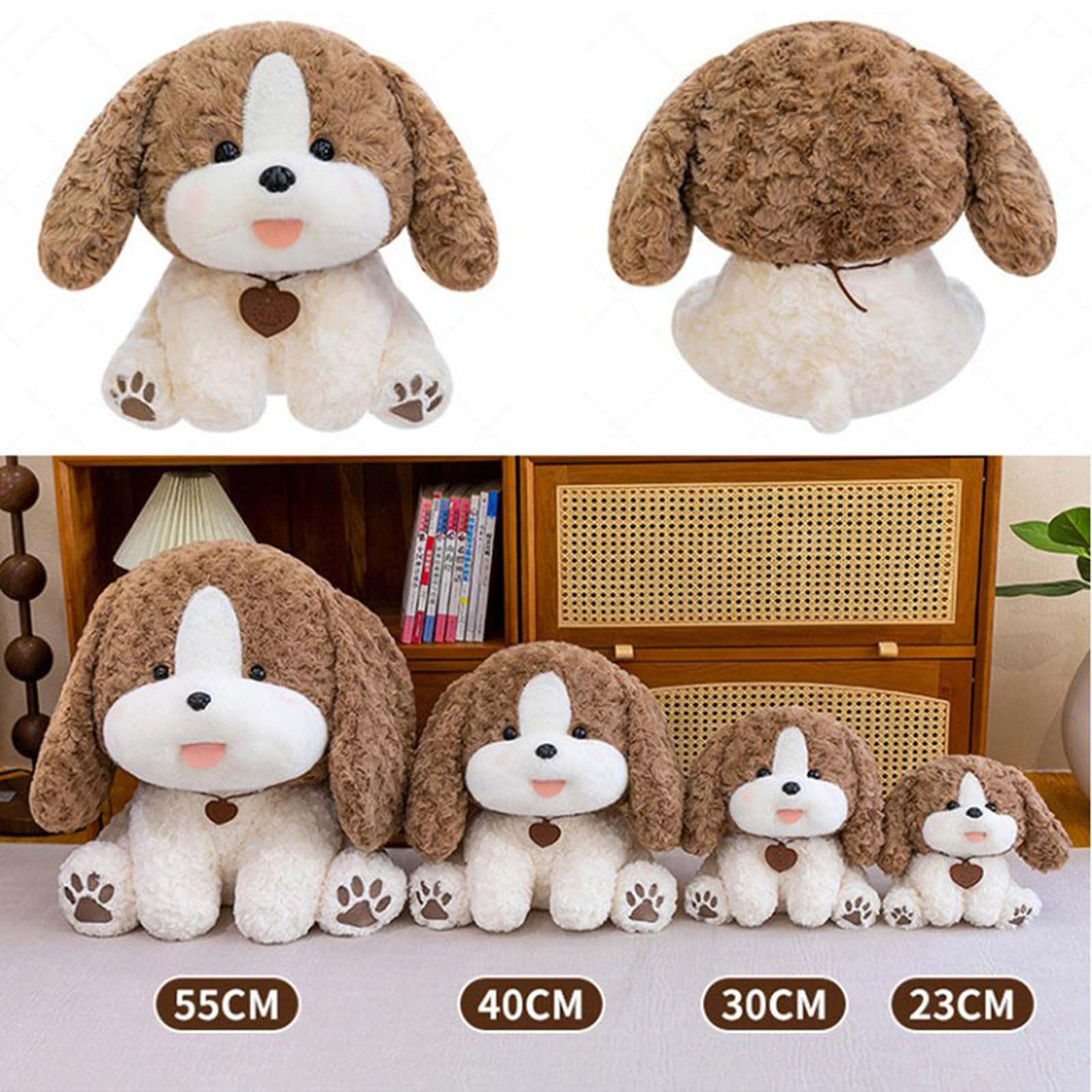 Hund Kuscheltier,Sitzhaltung Puppy Stuffed Plüschtier,Weich Hund Plüschtier Stofftier,Plüschfigur Geschenke für Mädchen und Jungen Erwachsen (55cm)