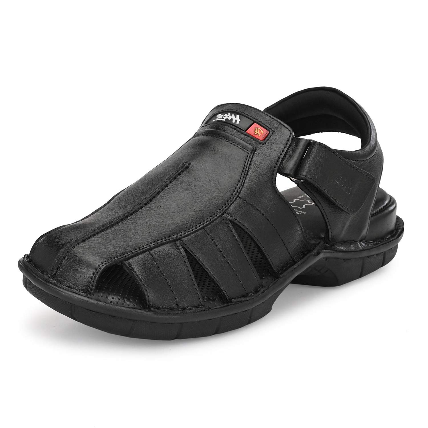 HITZ Mens Black Leather Comfort Sandals - 7 (B08G4J4QRM) Amazon Price History, Amazon Price Tracker
