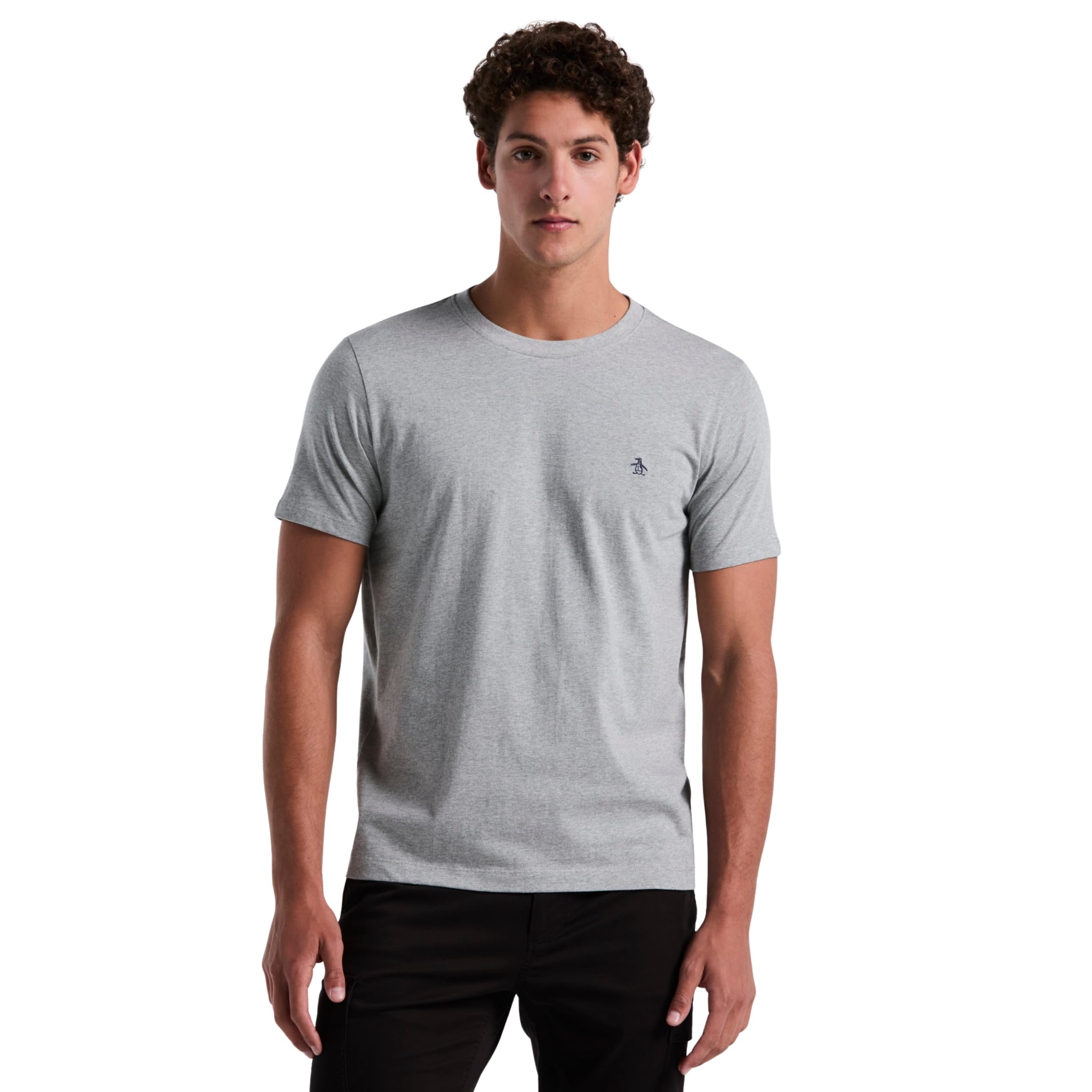 Original Penguin Mens Small Embroidered Logo T-Shirt, Rain Heather, 080, XL UK