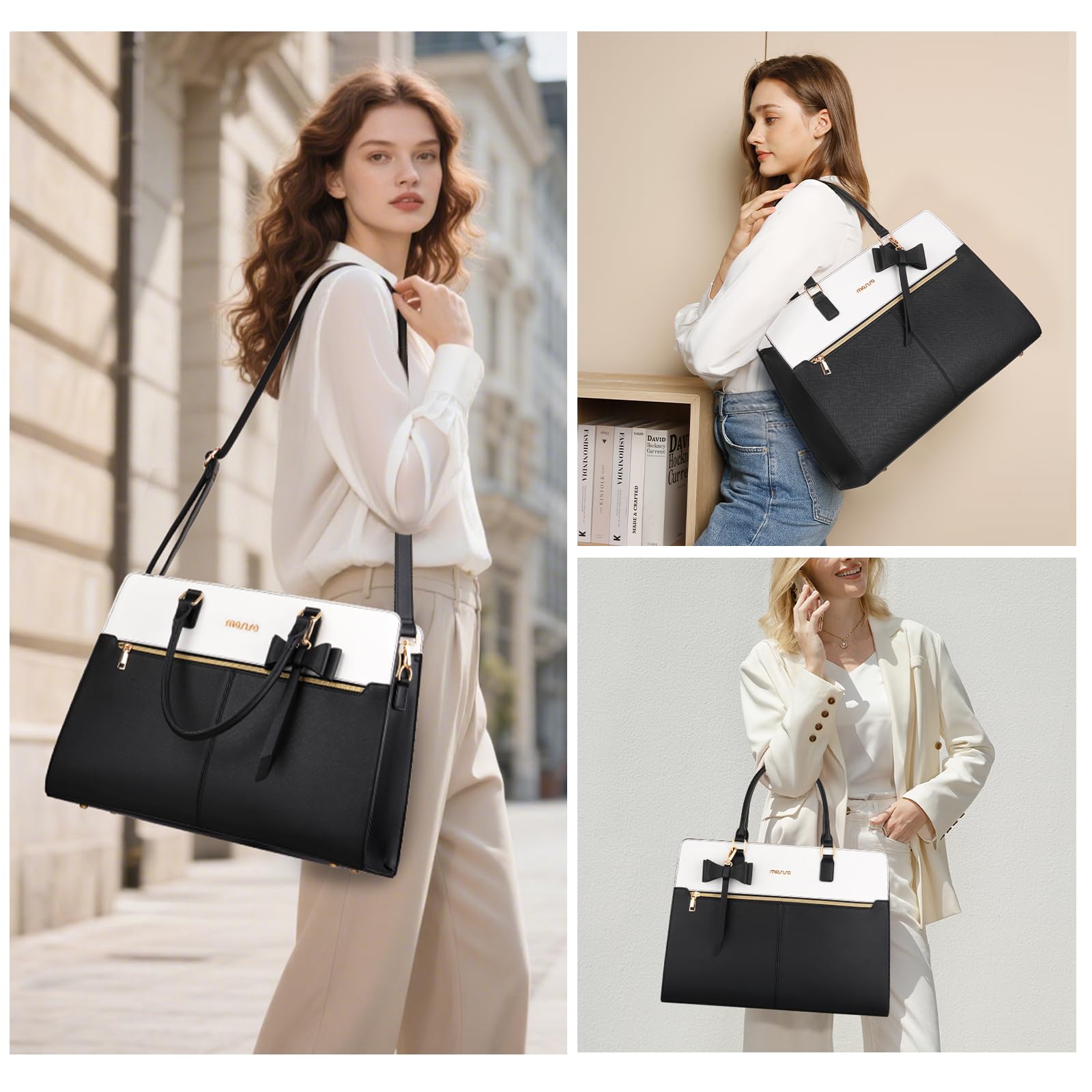MOSISO Bolso Tote Laptop para Mujer, Gran Capacidad Bolso Hombro, Maletín Trabajo para Negocios Profesores y Oficinas