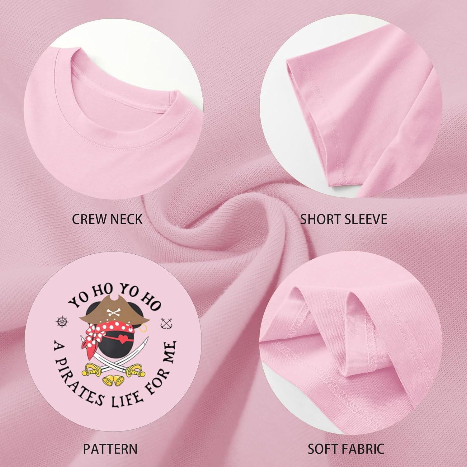 Pirate Shirt Women Cruise Shirts Yo Ho Yo Ho A Pirates Life for Me Graphic Tees Family Vintage Tshirts Casual Tops - Image 6