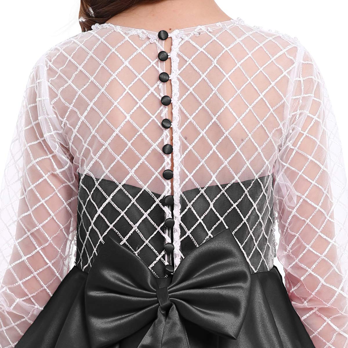 IMEKIS Vestido elegante para dama de honor, vestido formal de fiesta, princesa, primera comunión, cóctel, noche, manga larga, para baile, 2-13 años