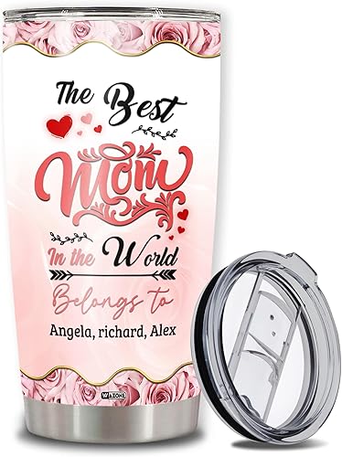 Vista 51 de WAZONE Vaso térmico de acero inoxidable de 20 onzas, taza de viaje con aislamiento al vacío, regalo para el día de la madre, cumpleaños, Navidad