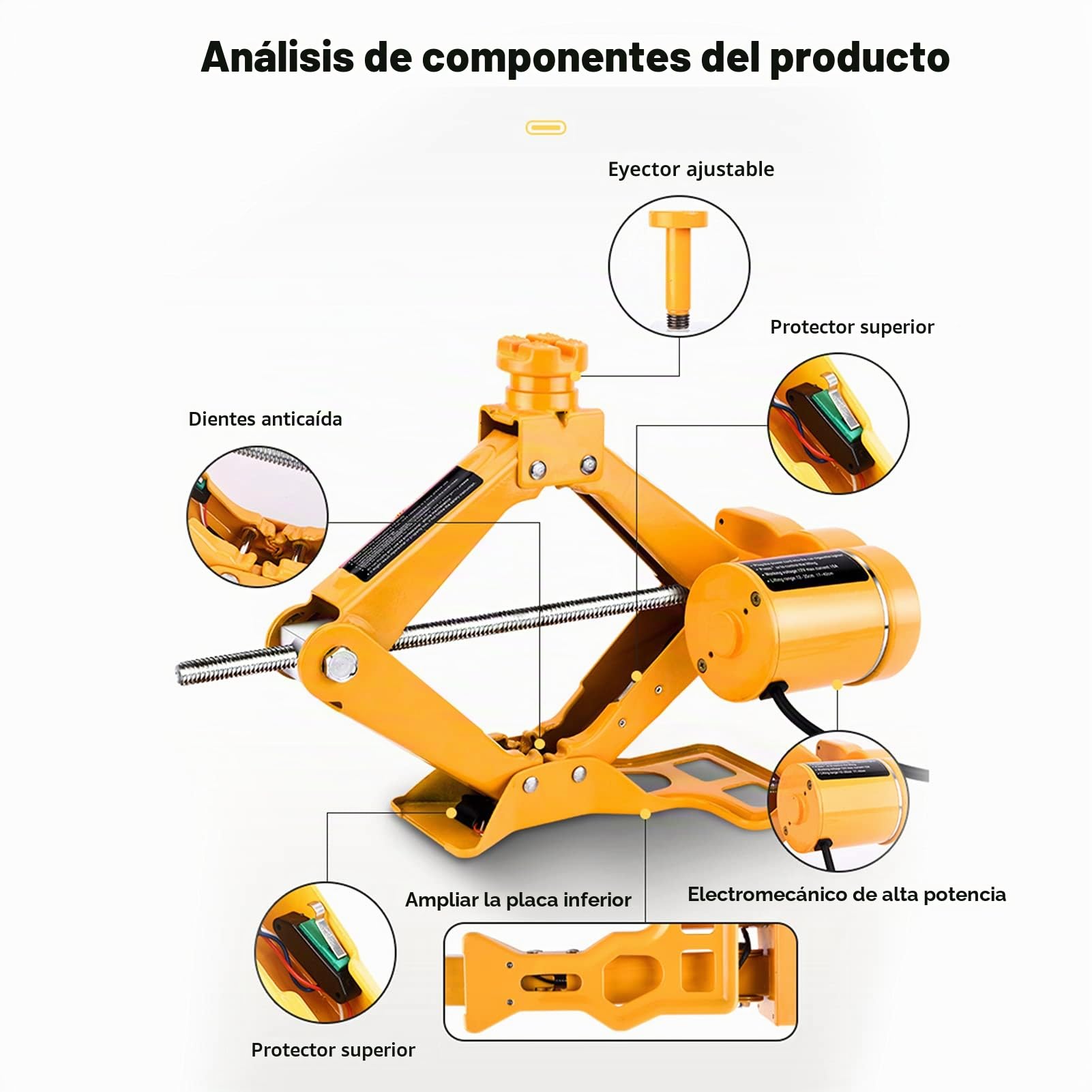Gato hidráulico eléctrico 3T, DC 12 V, gato de tijera eléctrico con control, gato hidráulico portátil de 3 toneladas para SUV, furgonetas, garaje y equipo de emergencia, cambio de neumáticos de