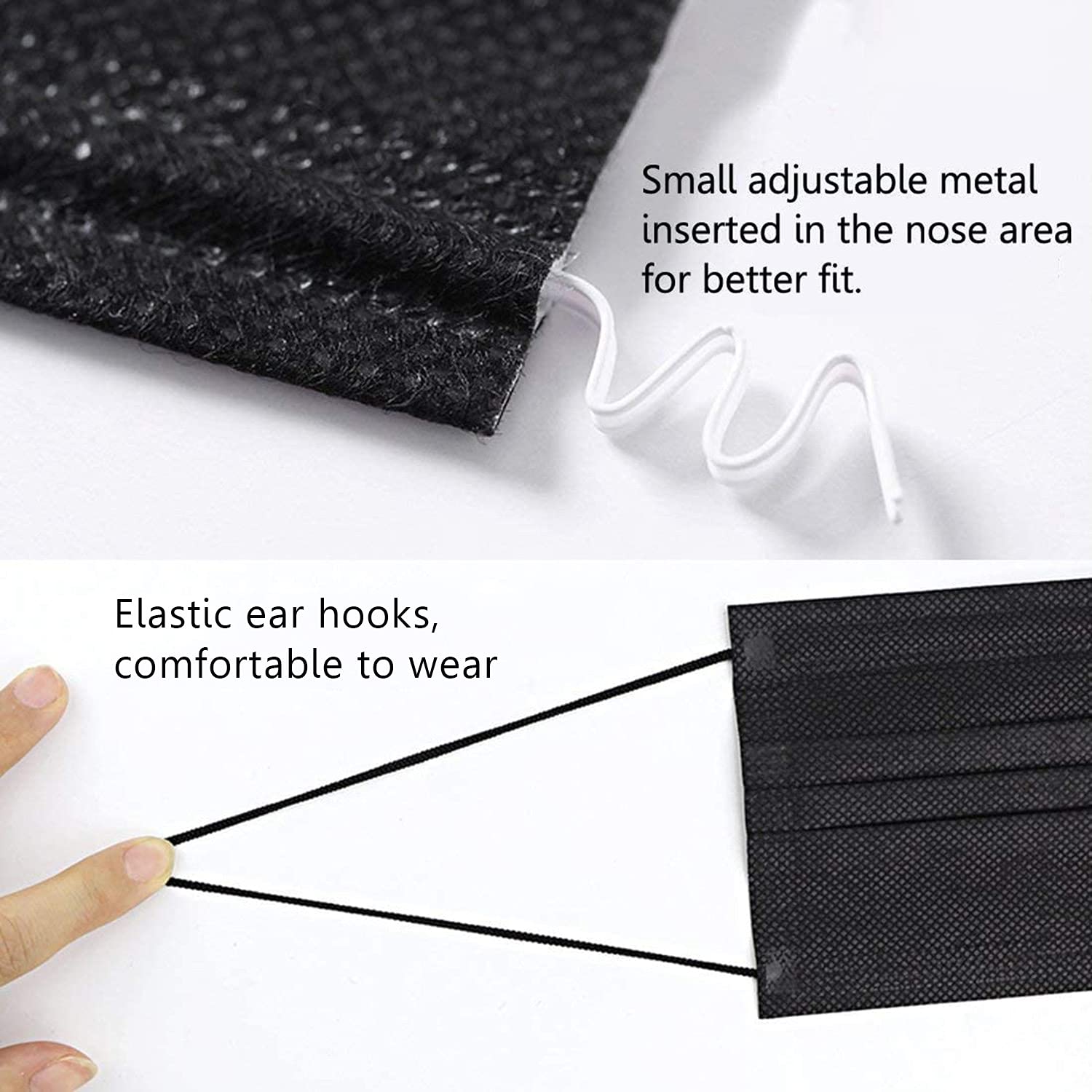 100pcs 3Ply Black Face