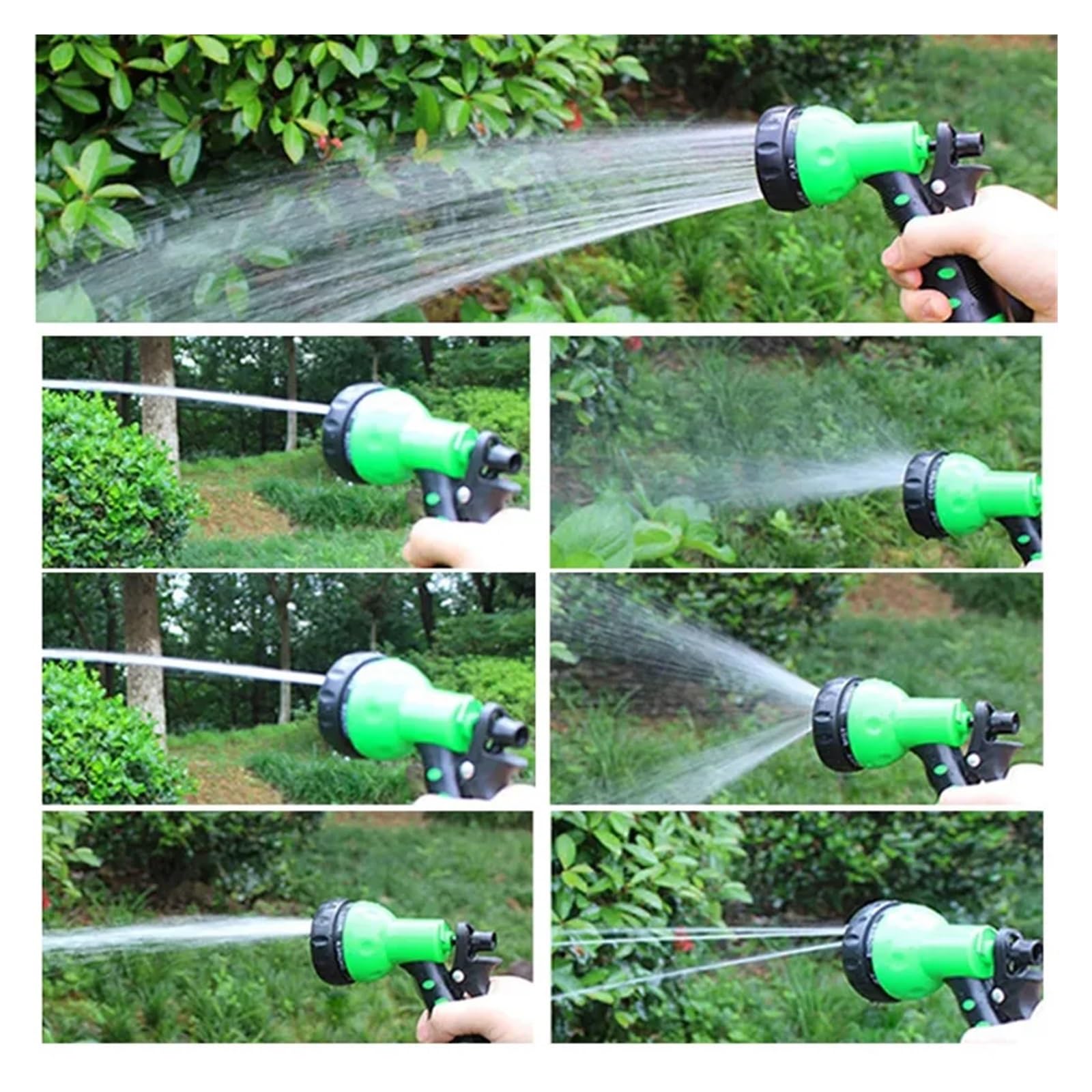 Juego de mangueras de jardín extensibles Kit de manguera con pistola de agua, carrete mágico azul, tubería con modo de pulverización, pistola de agua for riego de jardines, granjas, lavado de autos