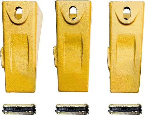 6737325 Paquete de 3 Dientes de cubo de excavación de suciedad estilo Bobcat y 3 Paquete de 6737326 FlexPins