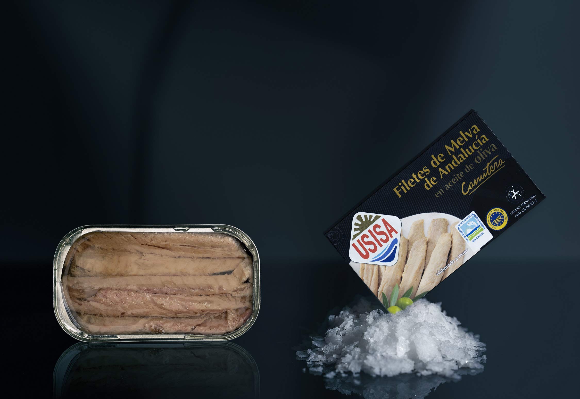 Filetes de Melva Canutera de Andalucía en Aceite de Oliva - Pack de 5 Latas x 120g - USISA - Conserva de Pescado