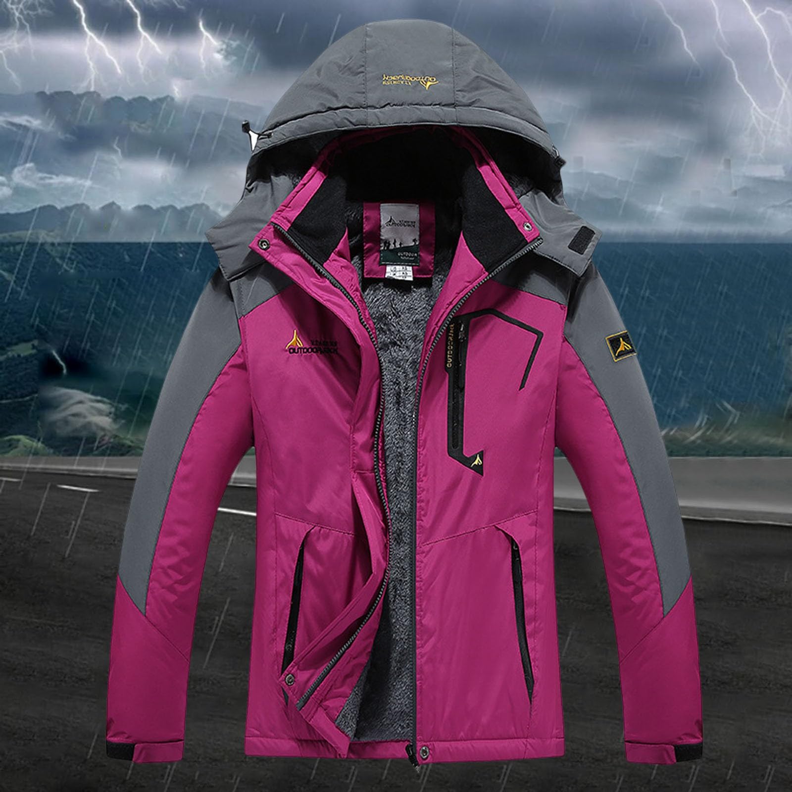 Skijacke Damen Winter: Atmungsaktiv Winddicht Gefüttert Warm Arbeitsjacke Snowboardjacke Schwarz Grosse Grössen Tailliert Skijacke Winterjacke Lang Wasserdicht Outdoor Jacken Damen-Jacken