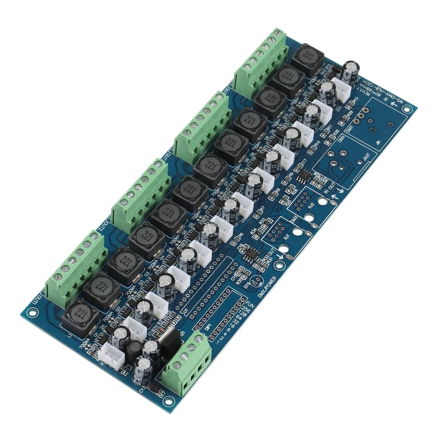 12-kanałowy regulator prądu stałego 512 dekoder ściemniacz do taśmy świetlnej LED WS-DIM-12CH